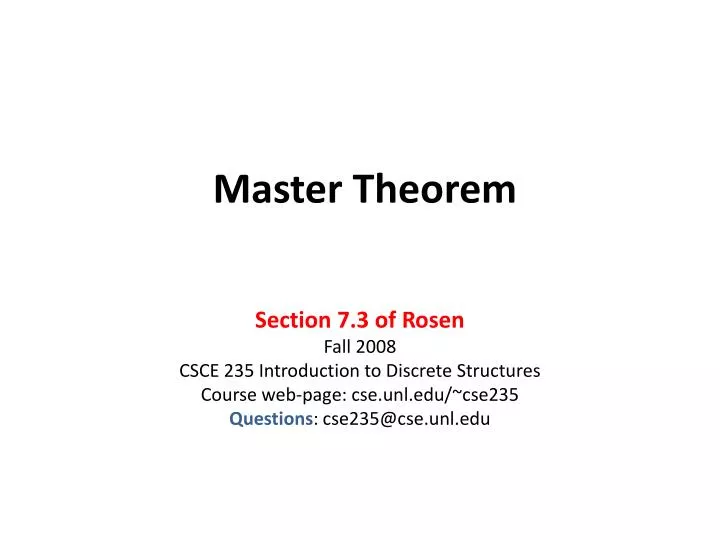 master theorem