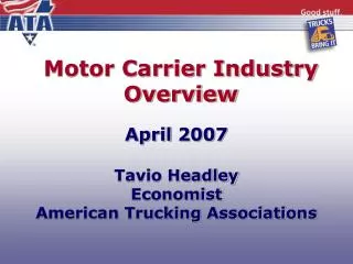 Motor Carrier Industry Overview