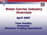 Motor Carrier Industry Overview - slide 1