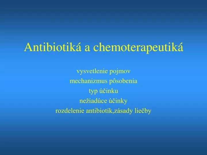 antibiotik a chemoterapeutik