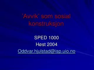 avvik som sosial konstruksjon