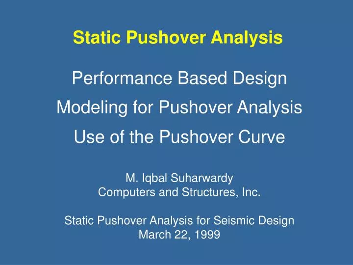 static pushover analysis