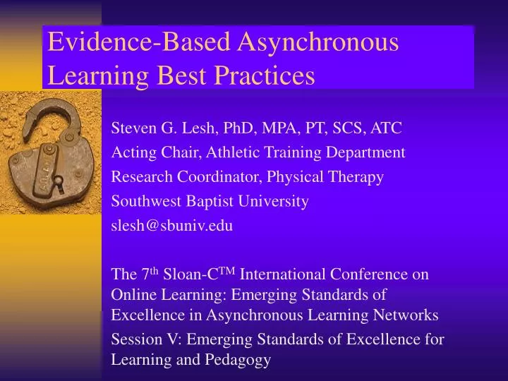 evidence based asynchronous learning best practices