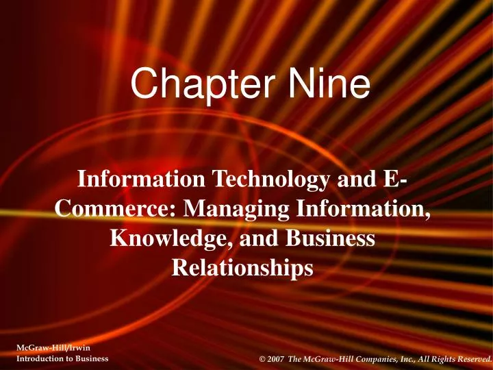 information technology and e commerce managing information knowledge and business relationships