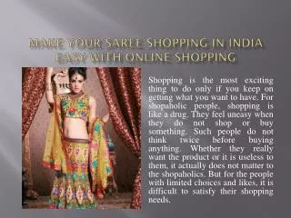 Make Your Saree Shopping In India Easy With Online Shopping
