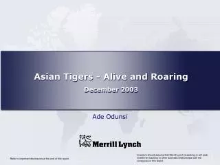 Asian Tigers - Alive and Roaring December 2003