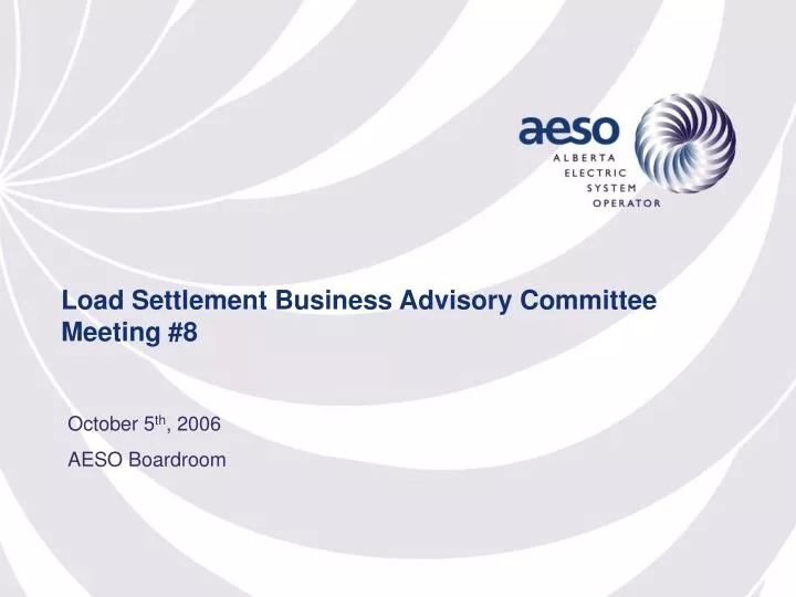 load settlement business advisory committee meeting 8