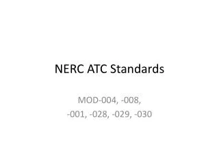 NERC ATC Standards