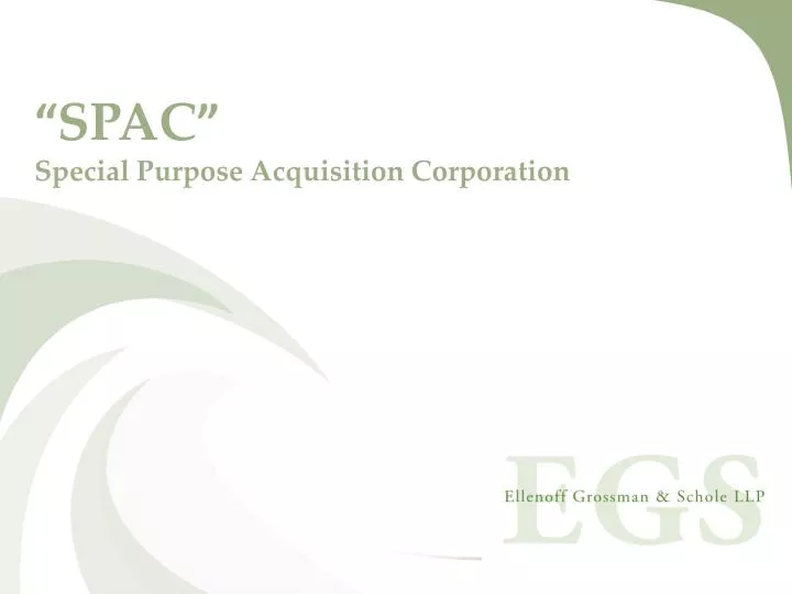 spac special purpose acquisition corporation