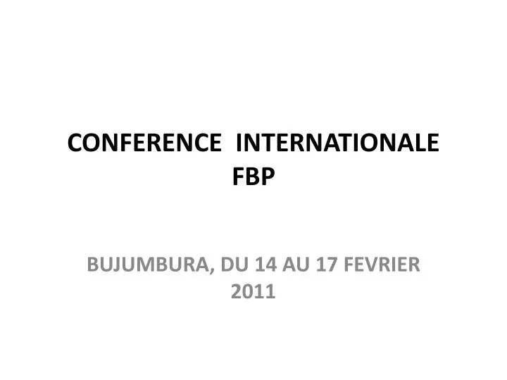 conference internationale fbp