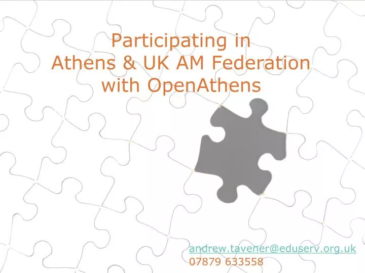 participating in athens uk am federation with openathens
