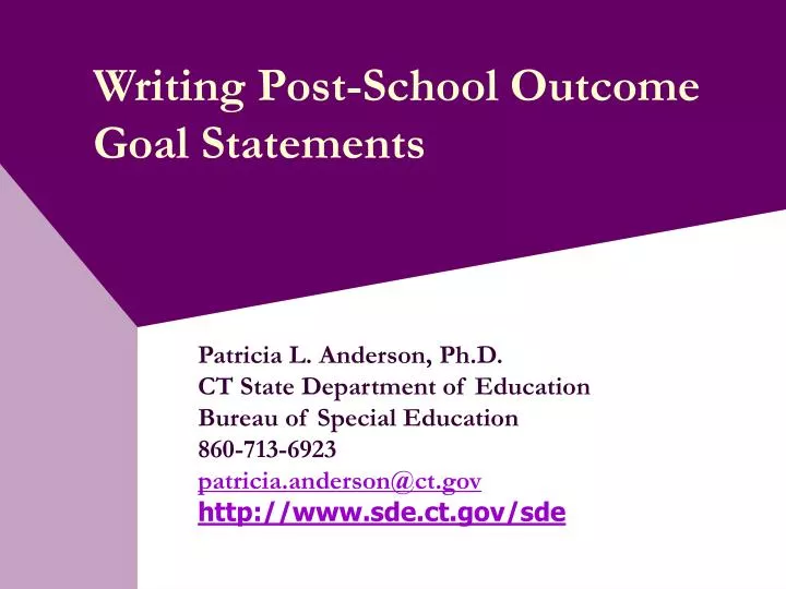 writing post school outcome goal statements