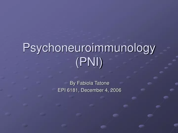 psychoneuroimmunology pni