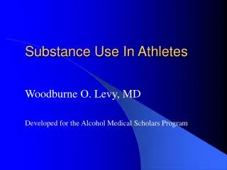 Substance Use In Athletes