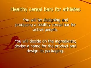 Healthy cereal bars for athletes