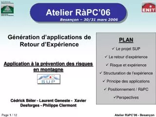 Atelier RàPC’06