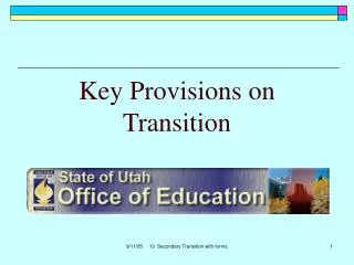Key Provisions on Transition
