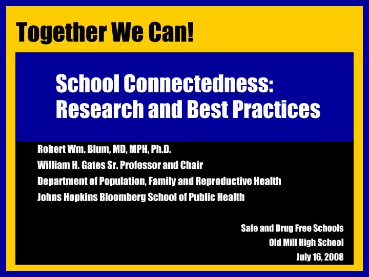 school connectedness research and best practices