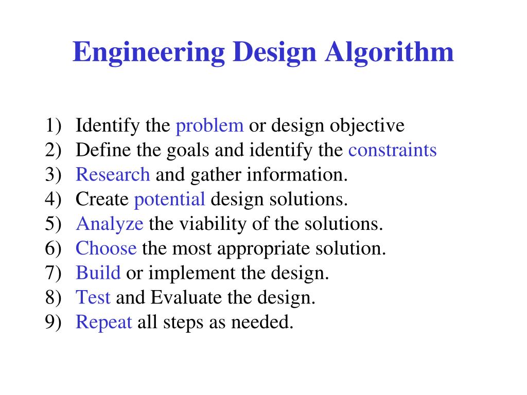 PPT - Engineering Design Algorithm PowerPoint Presentation, free ...