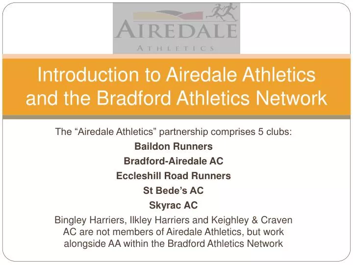 introduction to airedale athletics and the bradford athletics network