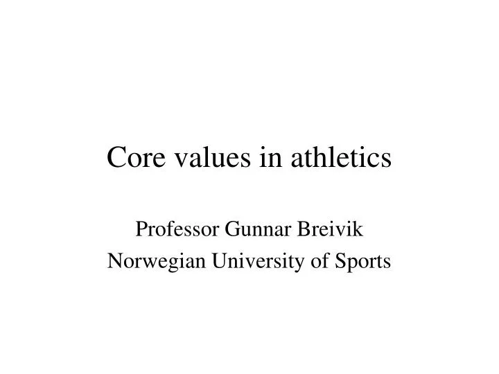core values in athletics