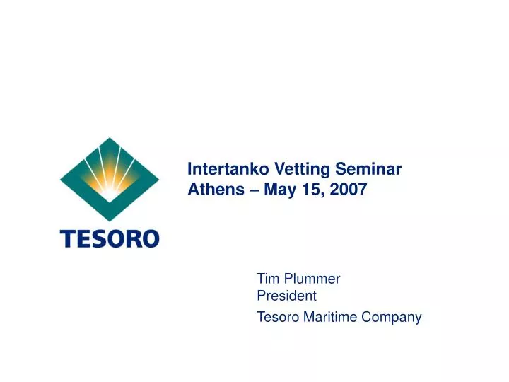 intertanko vetting seminar athens may 15 2007