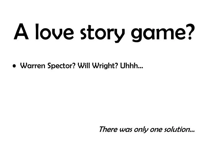 a love story game