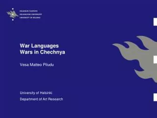 War Languages Wars in Chechnya