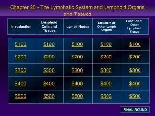 Chapter 20 - The Lymphatic System and Lymphoid Organs and Tissues