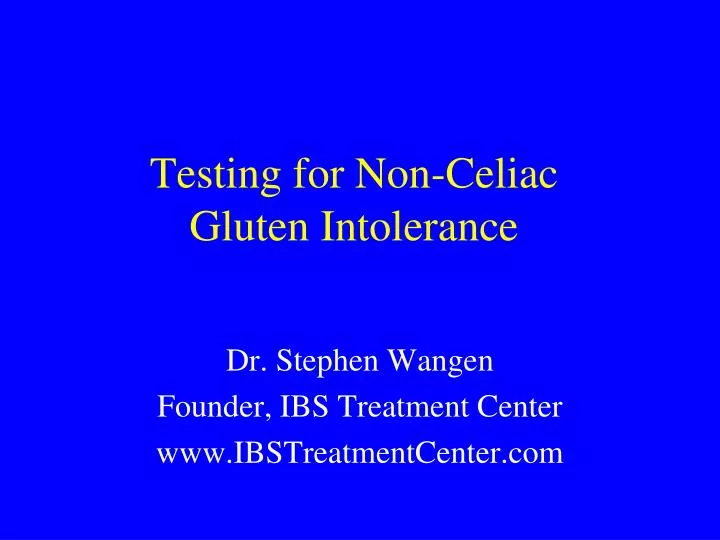 testing for non celiac gluten intolerance