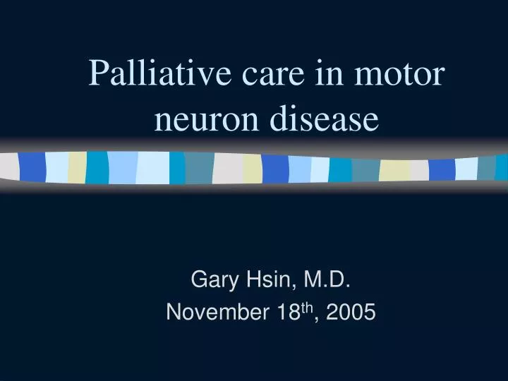 palliative care in motor neuron disease
