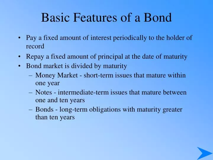 basic features of a bond