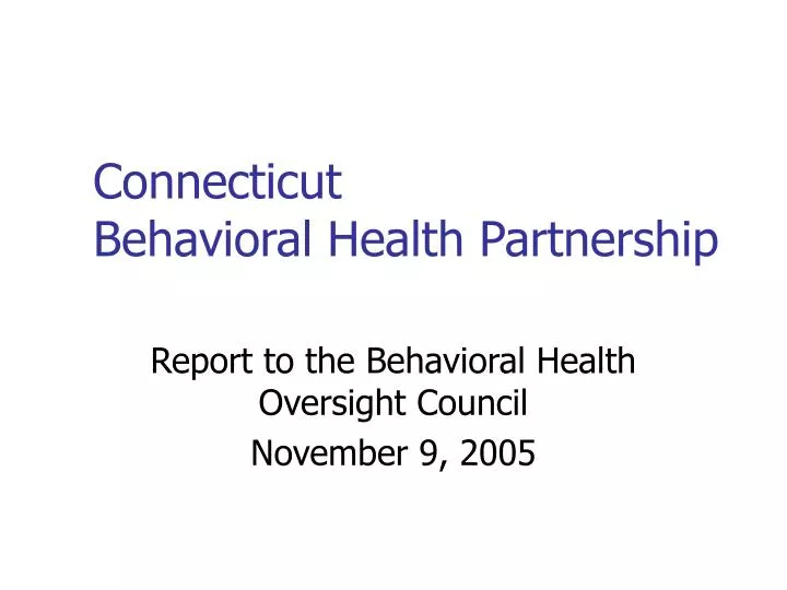connecticut behavioral health partnership