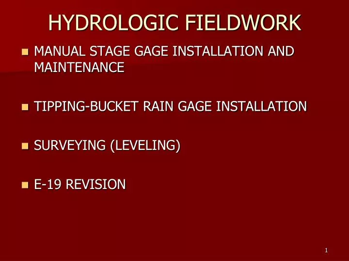 hydrologic fieldwork