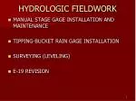 HYDROLOGIC FIELDWORK - slide 1