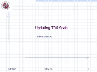 Updating TR6 Seats