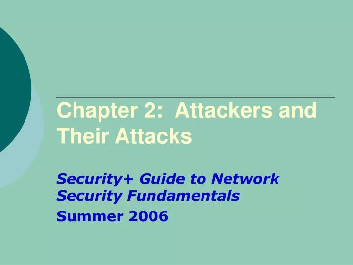 chapter 2 attackers and their attacks