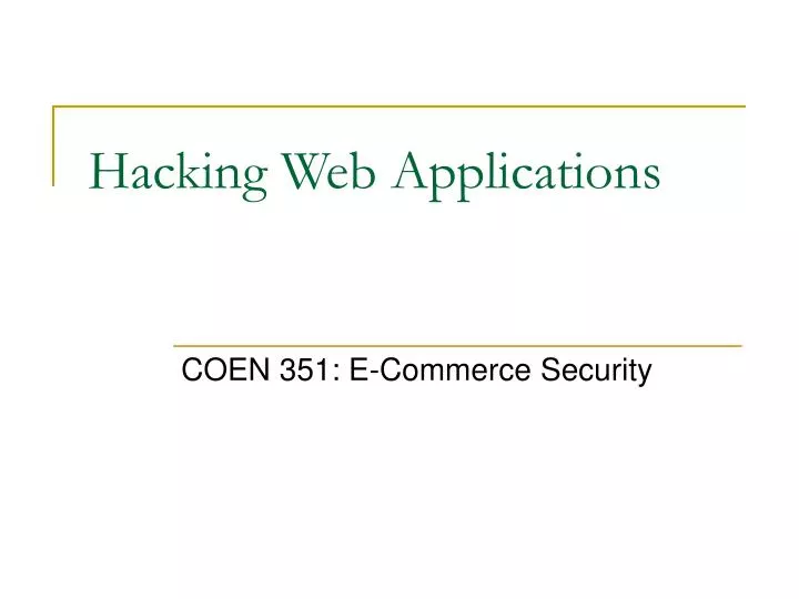 hacking web applications