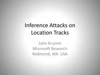 Inference Attacks on Location Tracks