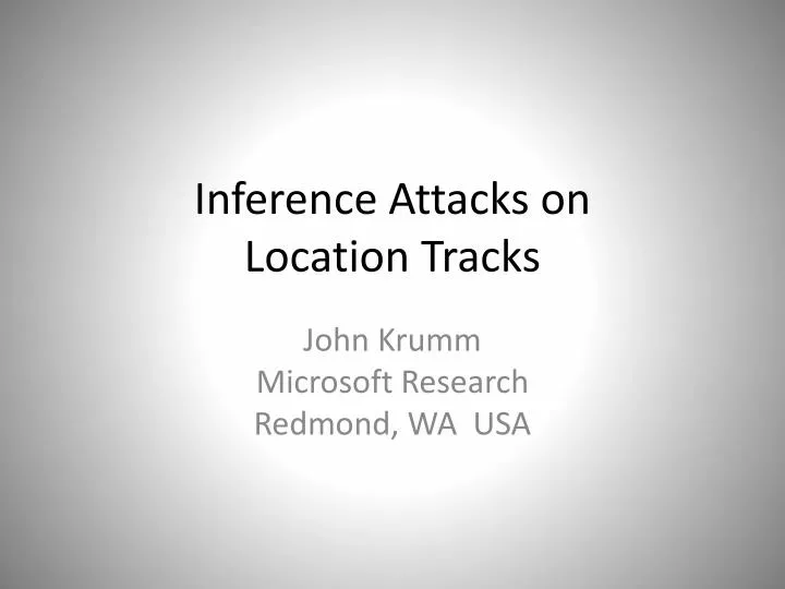 inference attacks on location tracks