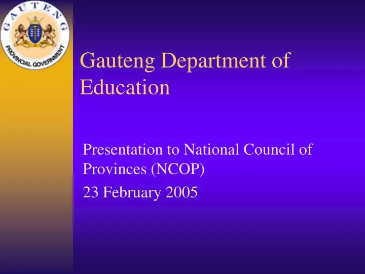 gauteng department of education