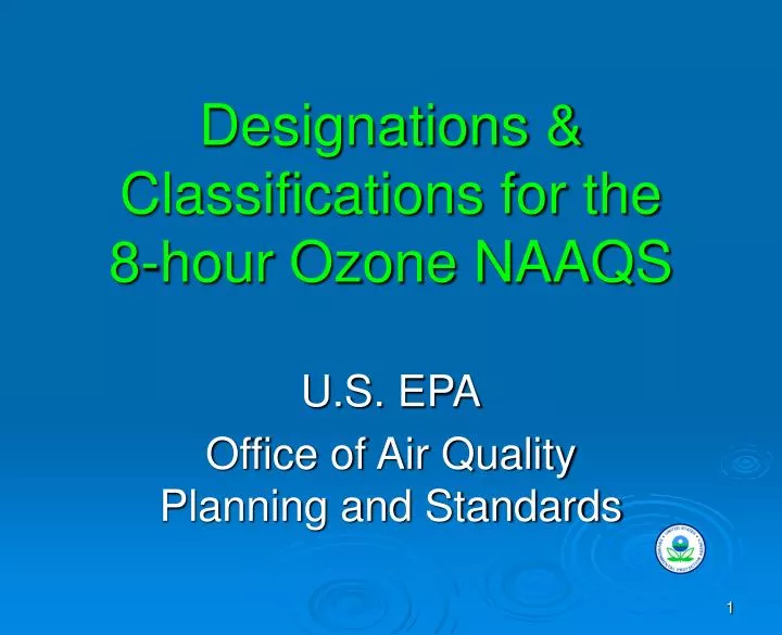 designations classifications for the 8 hour ozone naaqs