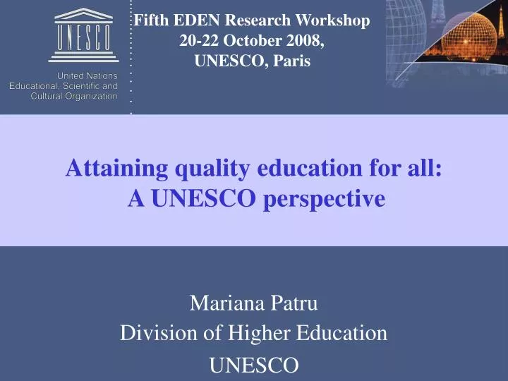 attaining quality education for all a unesco perspective