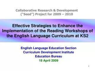 Effective Strategies to Enhance the Implementation of the Reading Workshops of the English Language Curriculum at KS2