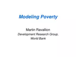 Modeling Poverty