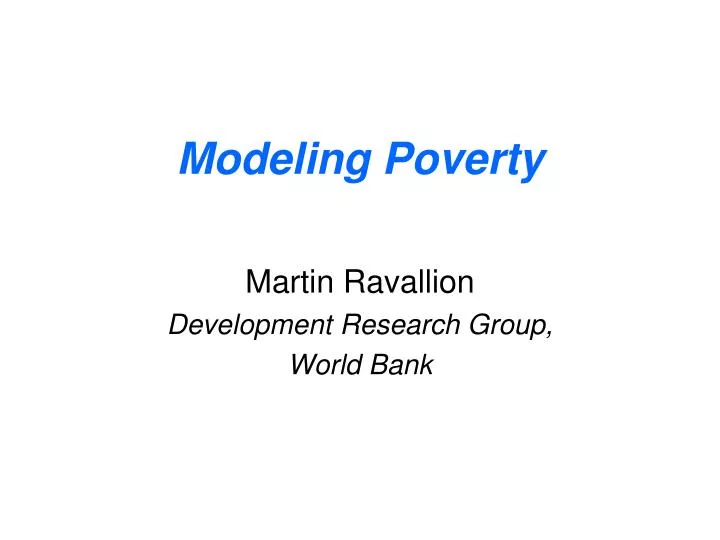 modeling poverty
