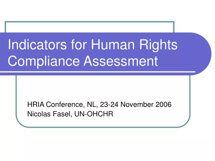 indicators for human rights compliance assessment