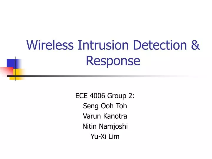 wireless intrusion detection response