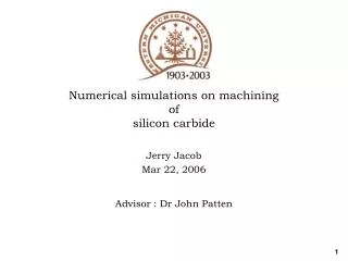 Numerical simulations on machining of silicon carbide