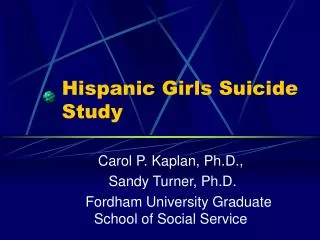 Hispanic Girls Suicide Study